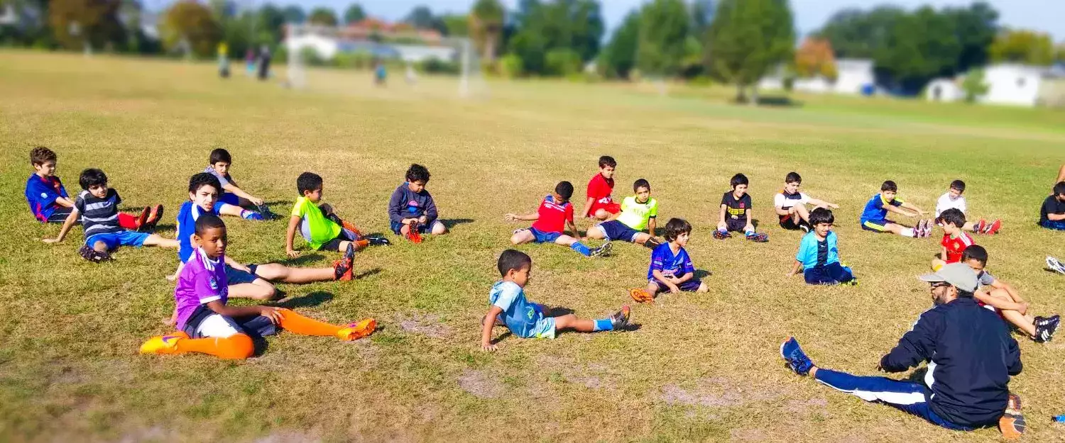 Kid soccer training
